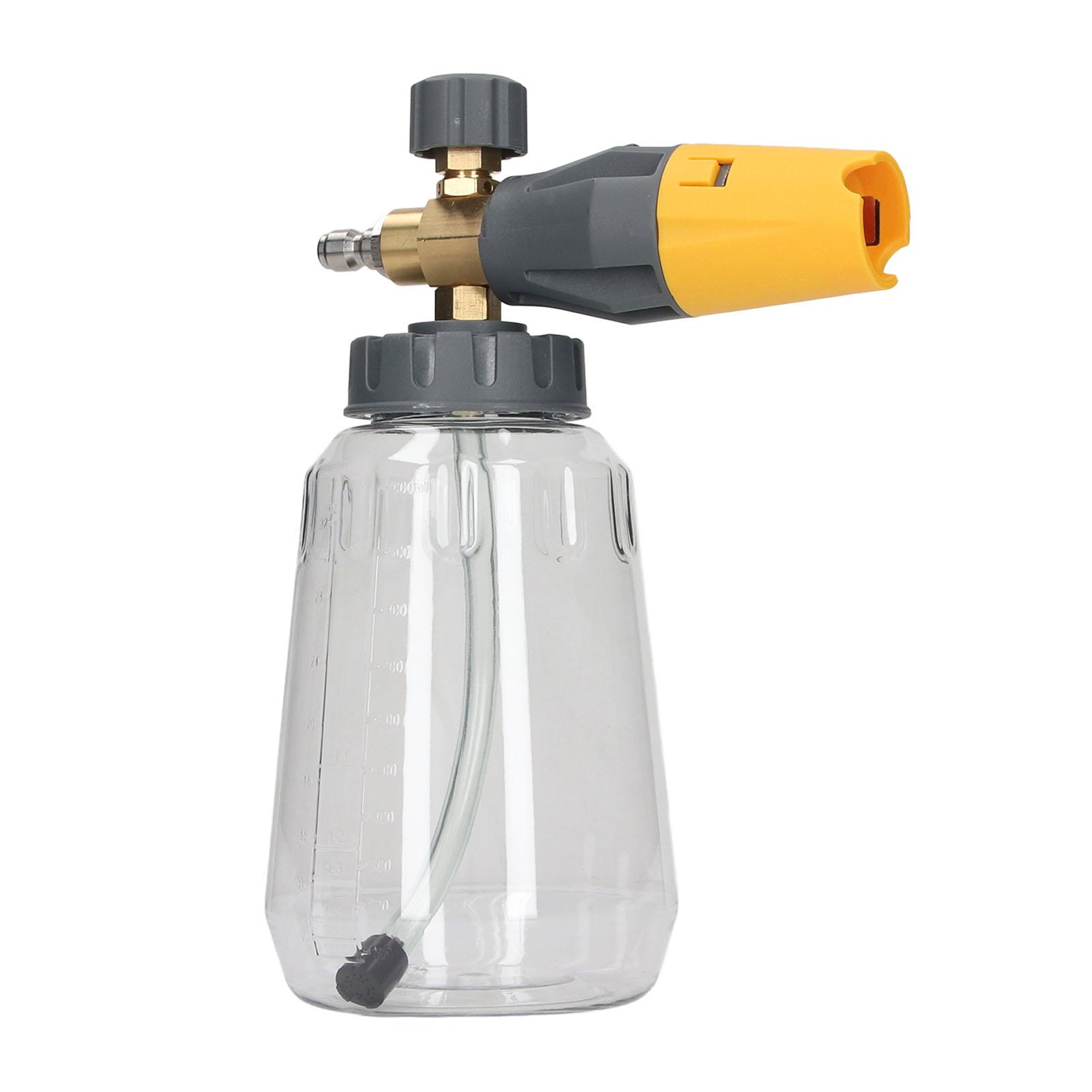 

1L 4000psi Foam Generator Adjustable High Pressure Sprayer Washer Can 1 4in NPT Quick Connect жёлтый