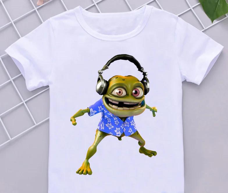 Vtipná trička pro kluky Nové Crazy Frog Anime Kreslený Potisk Dětská trička HipHop Oblečení Bílé Krátký Rukáv Trička Top