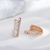 Luxury Three Big White Natural Zircon English Earrings For Women  Rose Gold  Color Mix Wedding Daily Fine Jewelry