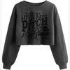 Women's Crop Sweatshirt Fall Halloween Long Sleeve Pullover Sweatshirt