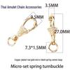 Thailand Amulet Chain with Zircon-Embedded Rotating Quick Release Lobster Clasp
