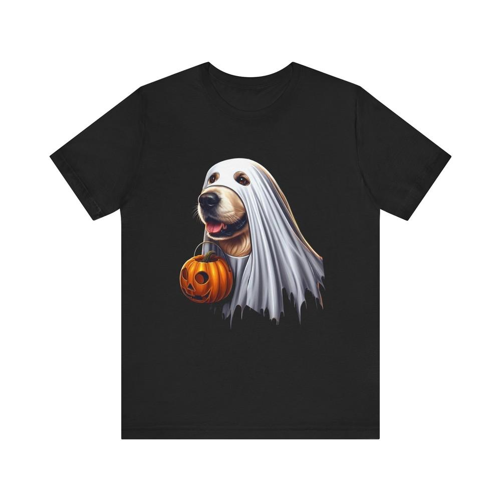 

Golden Retriever Ghost Costume T-Shirt - Hauntingly Adorable Pup! L