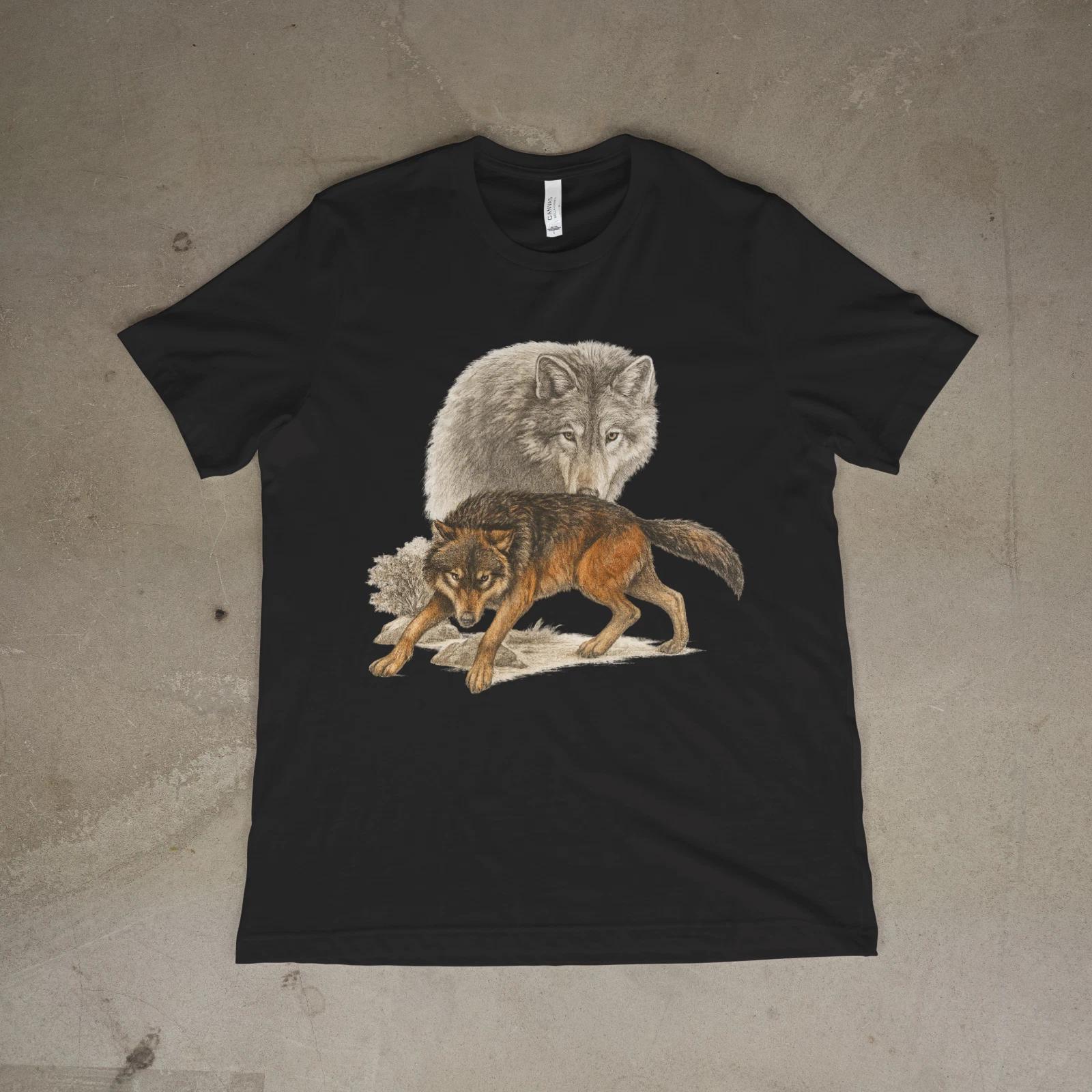 Vintage Wolf Graphic T-Shirt | Wildlife Nature Animal Art Tee Unisex S