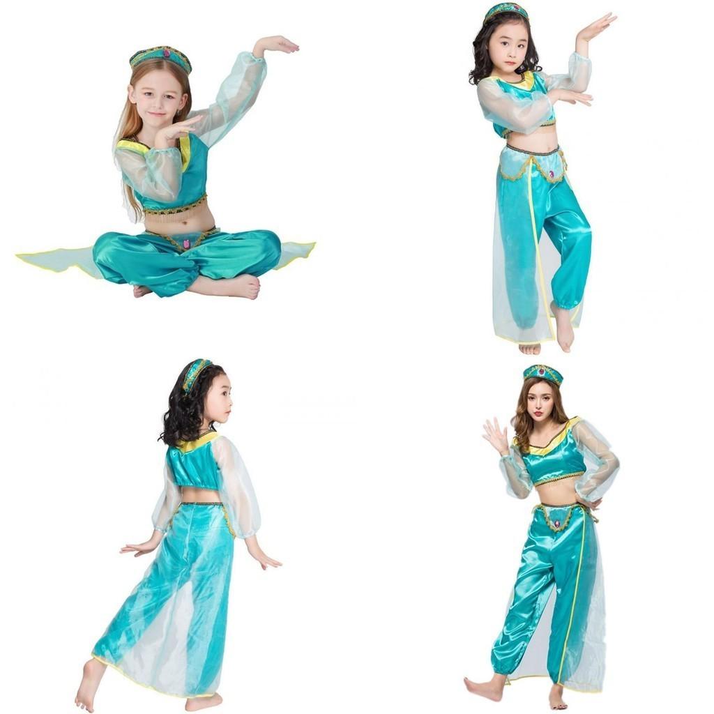 Enchanting Aladdin Princess Jasmine Cosplay Dress Set For Adults And Girls