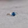 London Blue Topaz Minimalist Ring, Delicate Promise Ring, Blue Topaz Proposal, Dainty Ring, Handmade Jewelry Gift for Bridesmaid and for Her