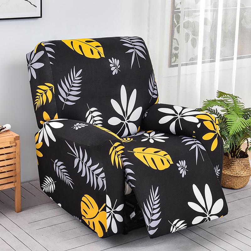 Recliner Chair Cover 4-Pieces, Stretch Sofa Slipcover 1 Seater Sofa Covers for Living Room Furniture Covers with Elastic Bottom