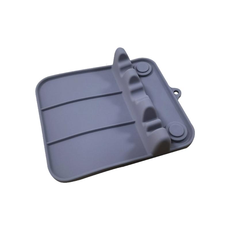 Space Efficient Silicone Utensils Holder With Hanging Hook Nonslip Base And Anti Mixing Channels For Modern Kitchens
