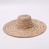 Summer Flat Top Woven Straw Hat Women's French High-end Seaside Vacation Beach Hat Internet Celebrity Sun Hat