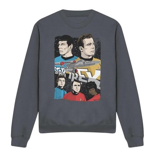 STAR TREK Unisex Adult Illustrated Crew Sweatshirt