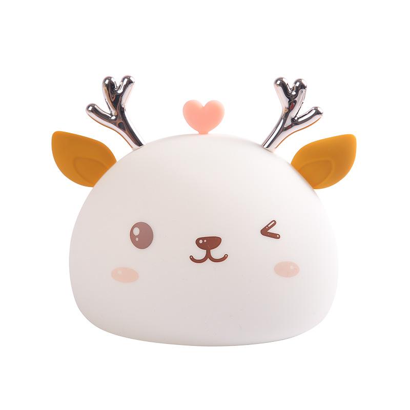 

Милый маленький олень, маленькая черепашка, маленькая панда, силиконовый светодиодный ночник, лампа для защиты глаз во время кормления ребенка, маленькая настольная лампа для спальни белый