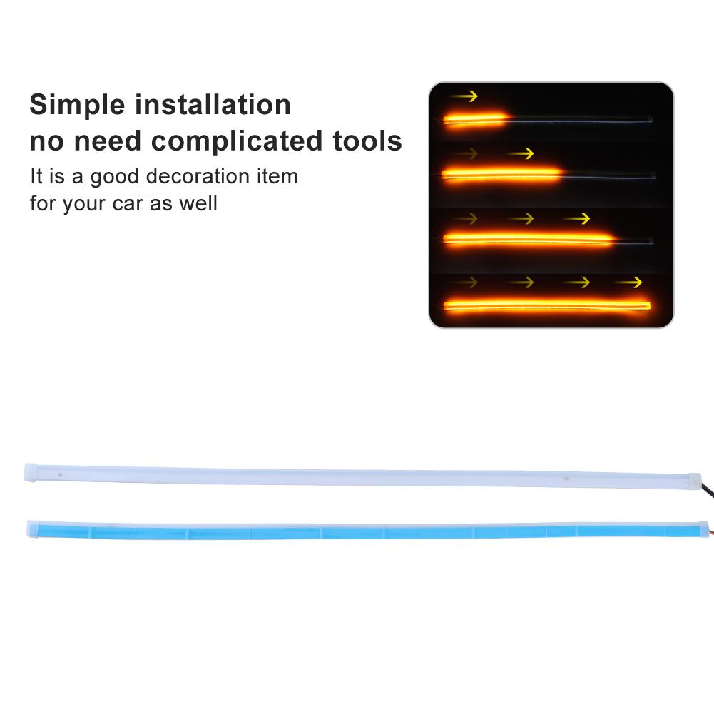 2 יחידות אור יום LED פנס איתות גמיש סדרתי פס 60 ס"מ 23.6 אינץ'