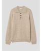 SHIFT.G Wool Blended Fancy Yarn Polo Neck Sweate Beige