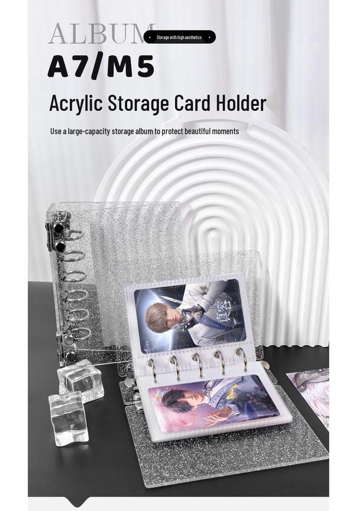 Acrylic A7 Ring Binder Photo Album for Idol Photocard Storage