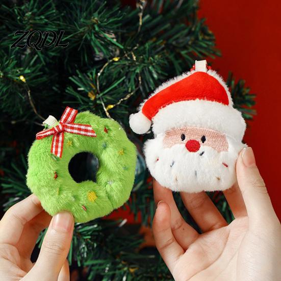 Indoor Outdoor Festival Decor Christmas Plush Keychain, Cute Stuffed Santa Wreath Gingerbread Ornaments, Soft Festive Pendants Holiday Bag Charm