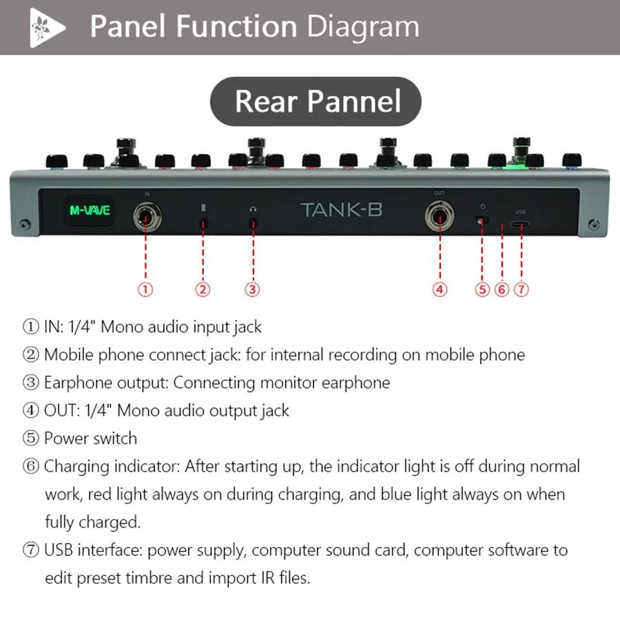 Tank-B Pro Bass Processor | 36 Custom FX Chains + IR Cab Sim | 9 Preamp/8 Slot Studio System W/USB-C Fast Charge