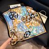 New blue silk scarf, high-end simulation silk square scarf, fashionable and versatile decorative bag binding, headband, professional scarf.
