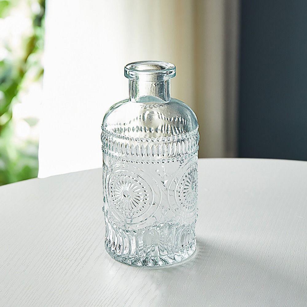 Simple Transparent Hydroponics Vase Glass Creaft Mini Glass Vase Desktop Ornaments