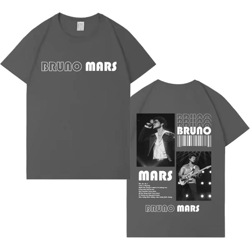 2026 Tričko Bruno Mars Pánské Dámské Pop Ležérní Krátký Rukáv Pánské Estetické Vysoce Kvalitní Gotické Kulatý Výstřih Vrchol Fanouškovský Dárek