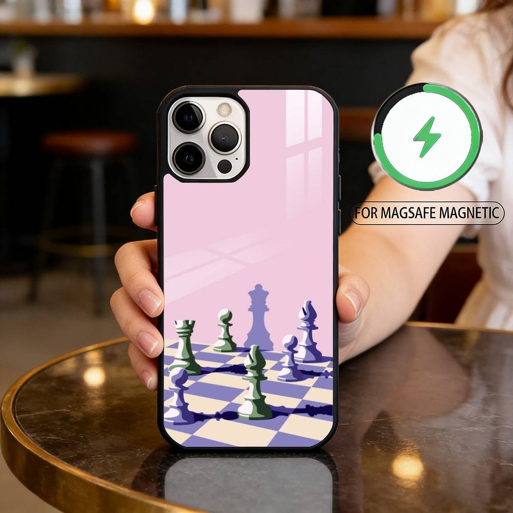 A-Art C-Chess Magnetic For Magsafe Wireless Charging Phone Case For iPhone17,16,15,14,13,12,11 Plus,Pro Max