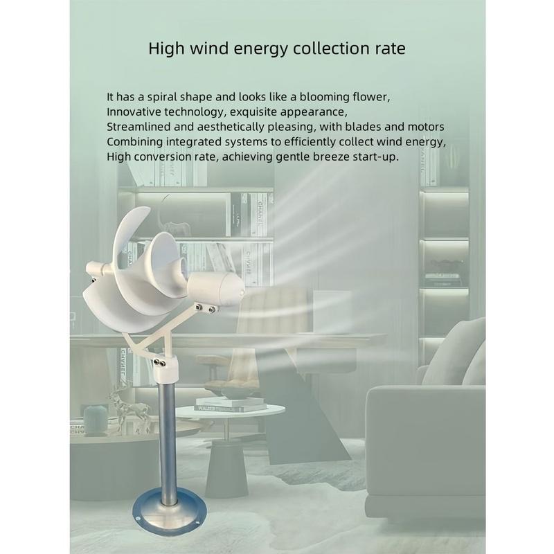 New 1-10W Miniature Spiral Wind Turbine Scientific Experiment Power Lamp White Solar Wind Generator Model with LED Light 320mm