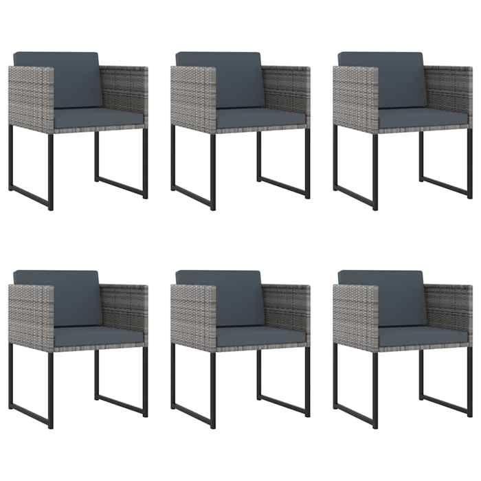 Maison Exclusive - Ensemble à manger de jardin coussins 11 pcs Résine tressée Gris