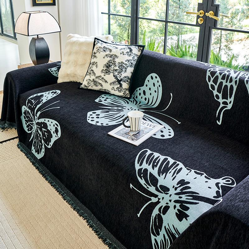 

Chenier sofa cover retro style 2025 new non-slip seat cushion straight row sofa cover dust all-inclusive cover 180*130cm