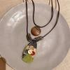 Bohemian Ceramic Necklace: Vintage Ethnic Long Sweater Chain & Zen Choker