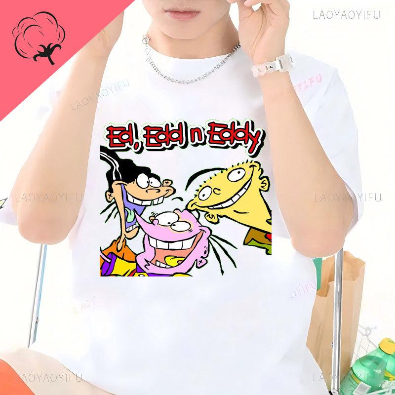 Ed Edd  Eddy Boy Shirt  Aesthetic Cartoon Characters Fan Clothes Kawaii Comic Casual Funny Girl Printed Tee Cotton Unisex Top