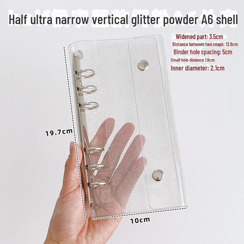 Ultraúzké náhradní listy A6 s volným listem s mřížkou a 3palcovými úložnými kapsami