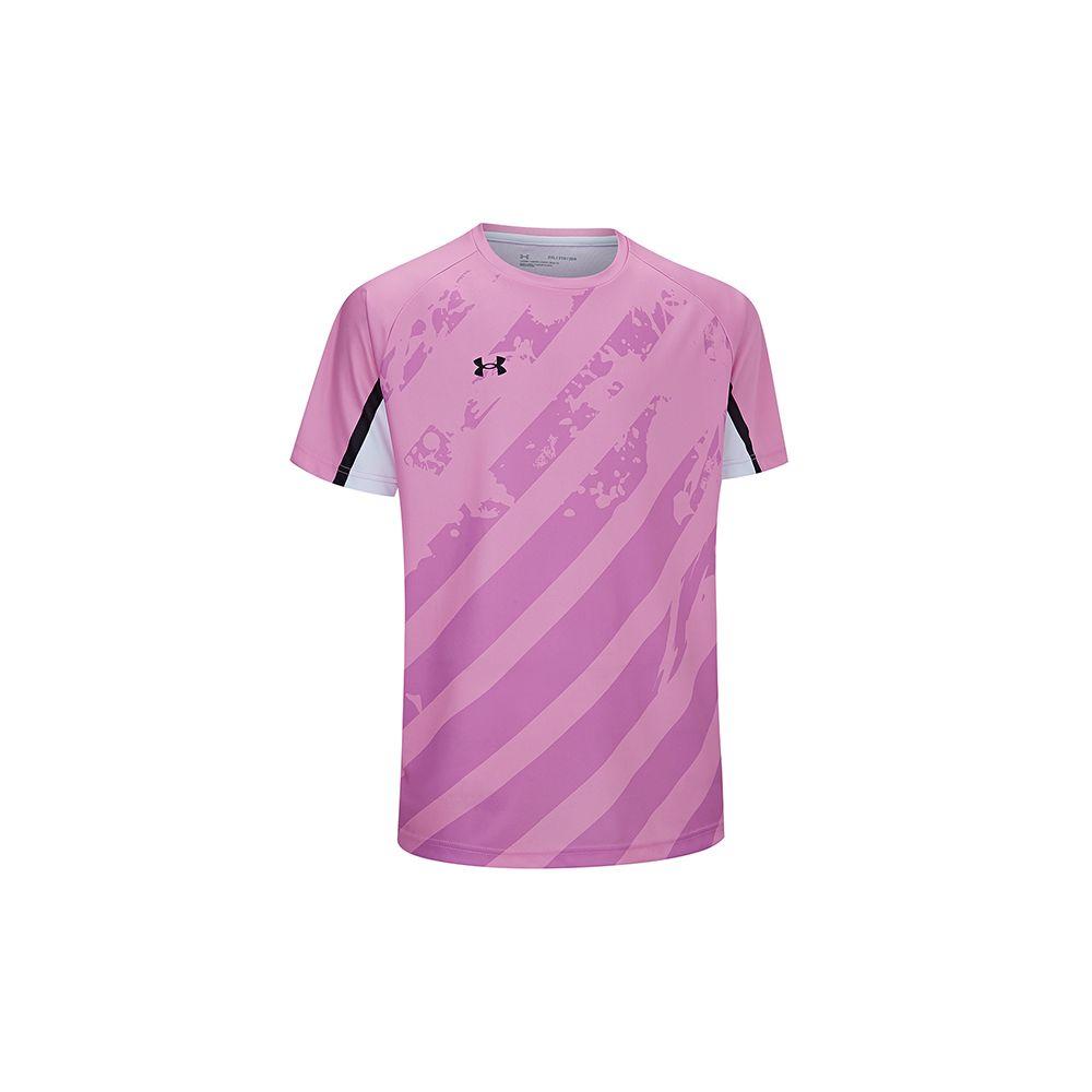 Under Armour Minimalistisches Logo-Print T-Shirt für den täglichen Gebrauch, Sport, Laufen, Fitness, Radfahren, Unisex-Oberteile, Rosa 24500504-638
