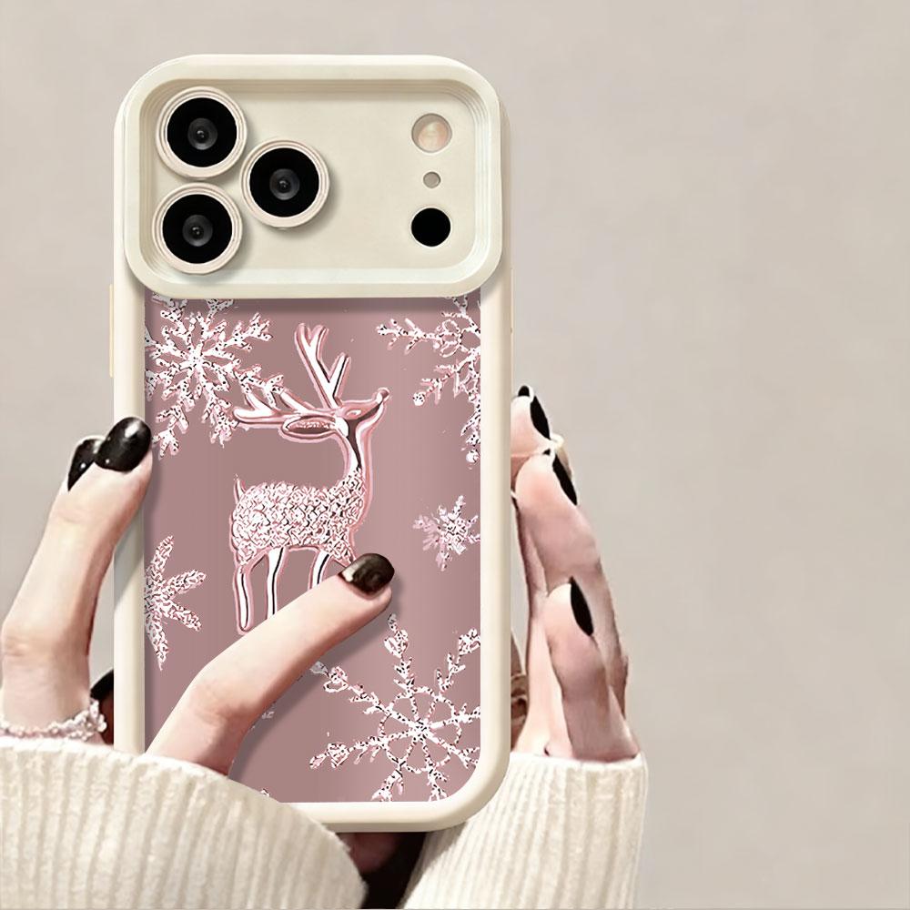 Fashionable Snow Deer Matte Phone Case For Samsung Galaxy S25 S24 Ultra S21 S22 S23 Plus A56 A55 A54 A53 A36 A35 A34 A33 Cover