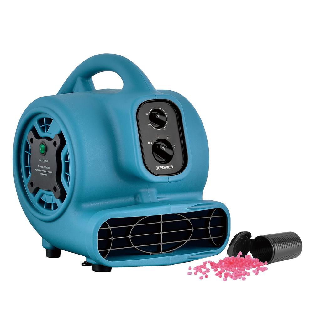 XPOWER P-250NT Blue Air Mover Carpet Dryer Floor Blower Fan Timer 8Oz Aroma Bead