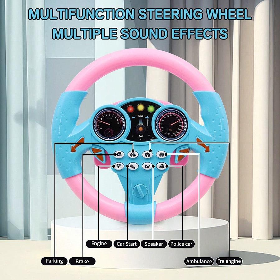 1pc Kids Simulated Driving Controller, Interactive Car Steering Wheel Toy, Educational Activity Gift, ABS Resin, Assorted Colors,No Batteries Included