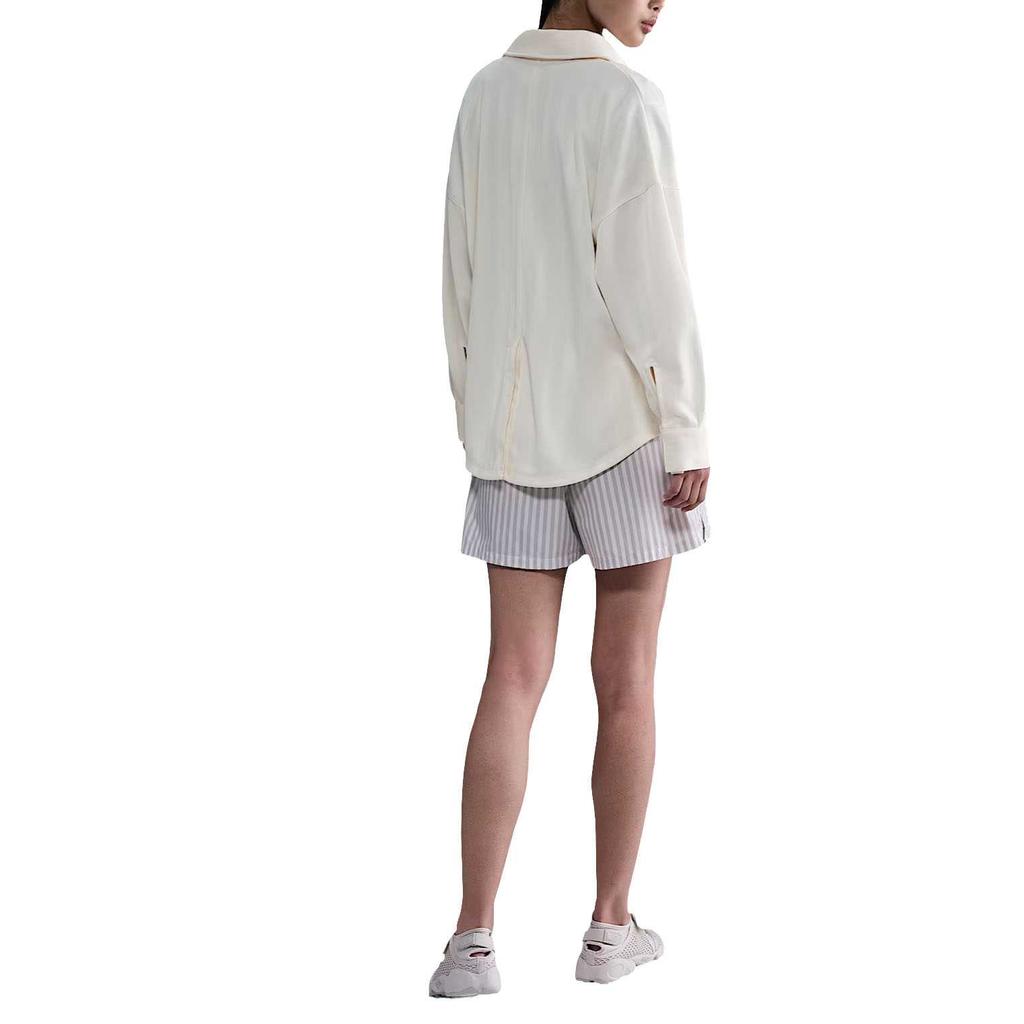 Nike Sportswear Women's Oversized Jacquard Striped Button Down Shirt HV1957-110
