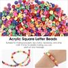 100/500/1000Pcs Acrylic Letter Beads for Bracelets Making 7mm Round Letter Beads Bulk for Jewelry Bracelet Making with A Roll Wire