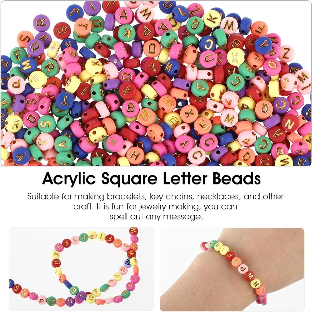 100/500/1000 шт. Акрилові намистини з літерами для виготовлення браслетів 7 мм круглі намистини з буквами оптом для виготовлення ювелірних браслетів із рулонним дротом
