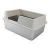 Stainless Steel Litter Pan Splash Proof Large Open Top High Side Litter Pan with Scoop