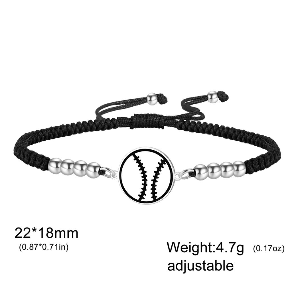 EUEAVAN Basketball Volleyball Baseball Rugby Bracelet Stainless Steel Fashion Geometric Bracelet for Women Men Jewelry Gifts