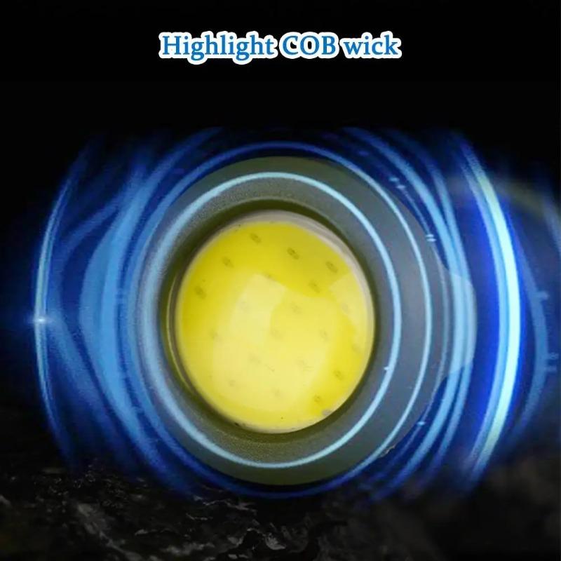 Rechargeable Keychain Flashlights,EDC COB Work Light Torch Ultra Bright Flashlight,Portable Lantern For Searching Hiking