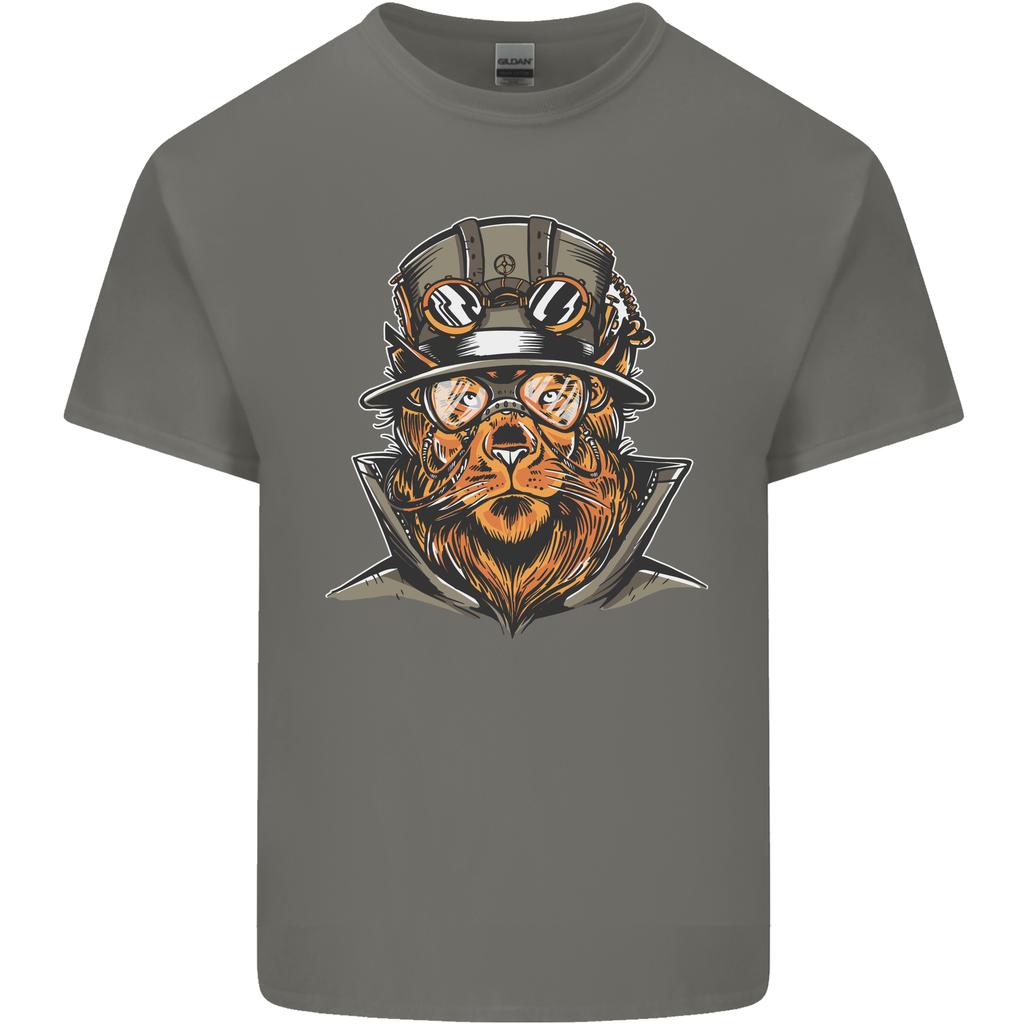 Steampunk Lion Unisexs Light Cotton TShirt