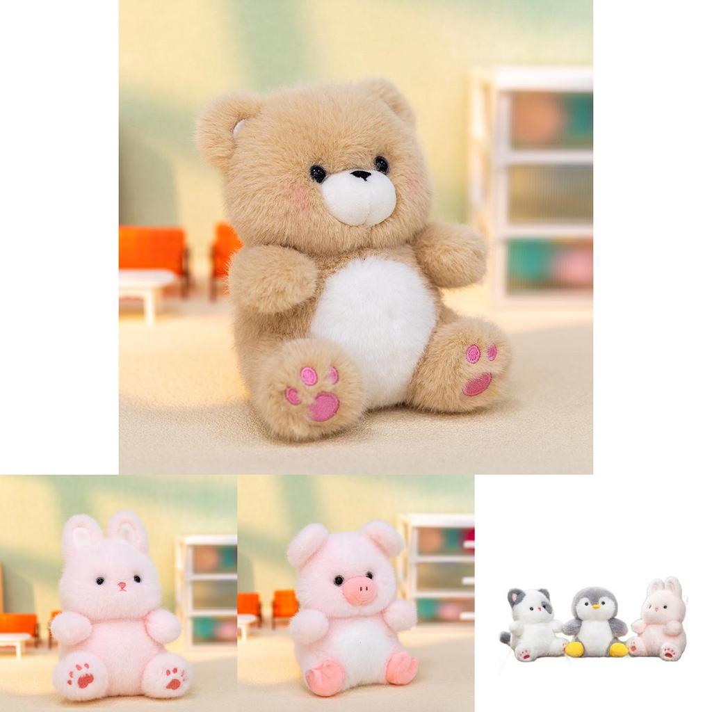 Plush Penguin Bear Rabbit Toy With Short Pile Soft Fabric For Kids And Collectors