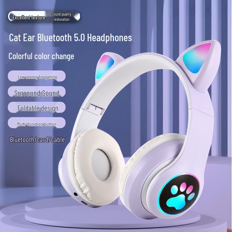 High-Value Foldable Bluetooth Cat Ear Headband Headphones STN-28
