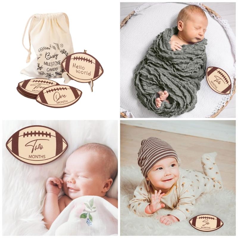 Baby Monthly Milestones Marker Discs Set with Stand and Bag Photo Props Baby Announcement Sign Gift for Infant Boy Girl