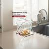 Collapsible Stainless Steel Garbage Bag Holder, Kitchen Countertop Trash Bag Support Rack, Portable Storage Organizer Stand