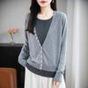Women Fake Two Piece Knit Sweater Autumn Winter Stylish Top