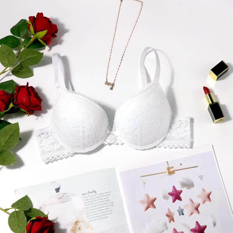 

Женский тонкий французский бюстгальтер Сексуальный кружевной принт Чашка 3/4 Банты Бюстгальтеры на 2 крючках с косточками Дышащий бюстгальтер 75 80 85 B 85B белый