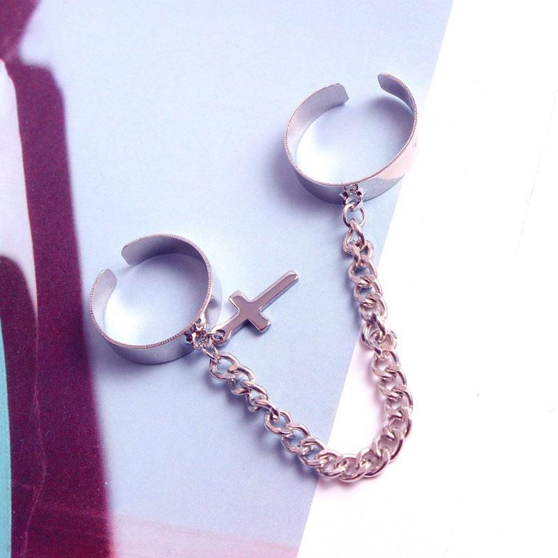 

Punk Geometric Color Chain Wrist Bracelet For Women Men Ring Charm Set Couple Emo Fashion Jewelry Gifts Pulsera Mujer