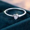 Simple Heart Cubic Zircon Women Rings Timeless Style  Silver Plating Wedding Accessories High Quality Hot