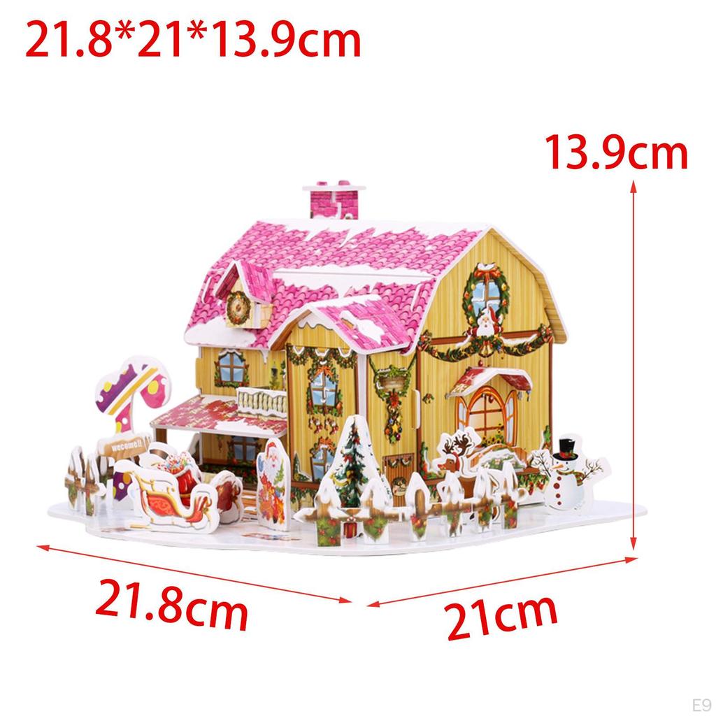 Christmas DIY Puzzle Children 3D Building Model Dollhouse for Teens Adults