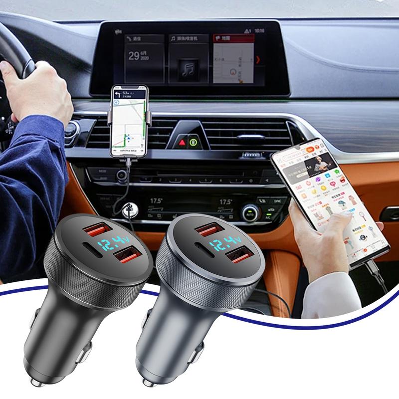 Car Charger Adapter Safe High-Speed Charging Car Phone Charger Car Charger With Led Digital Display For Vehicles Car SUVs